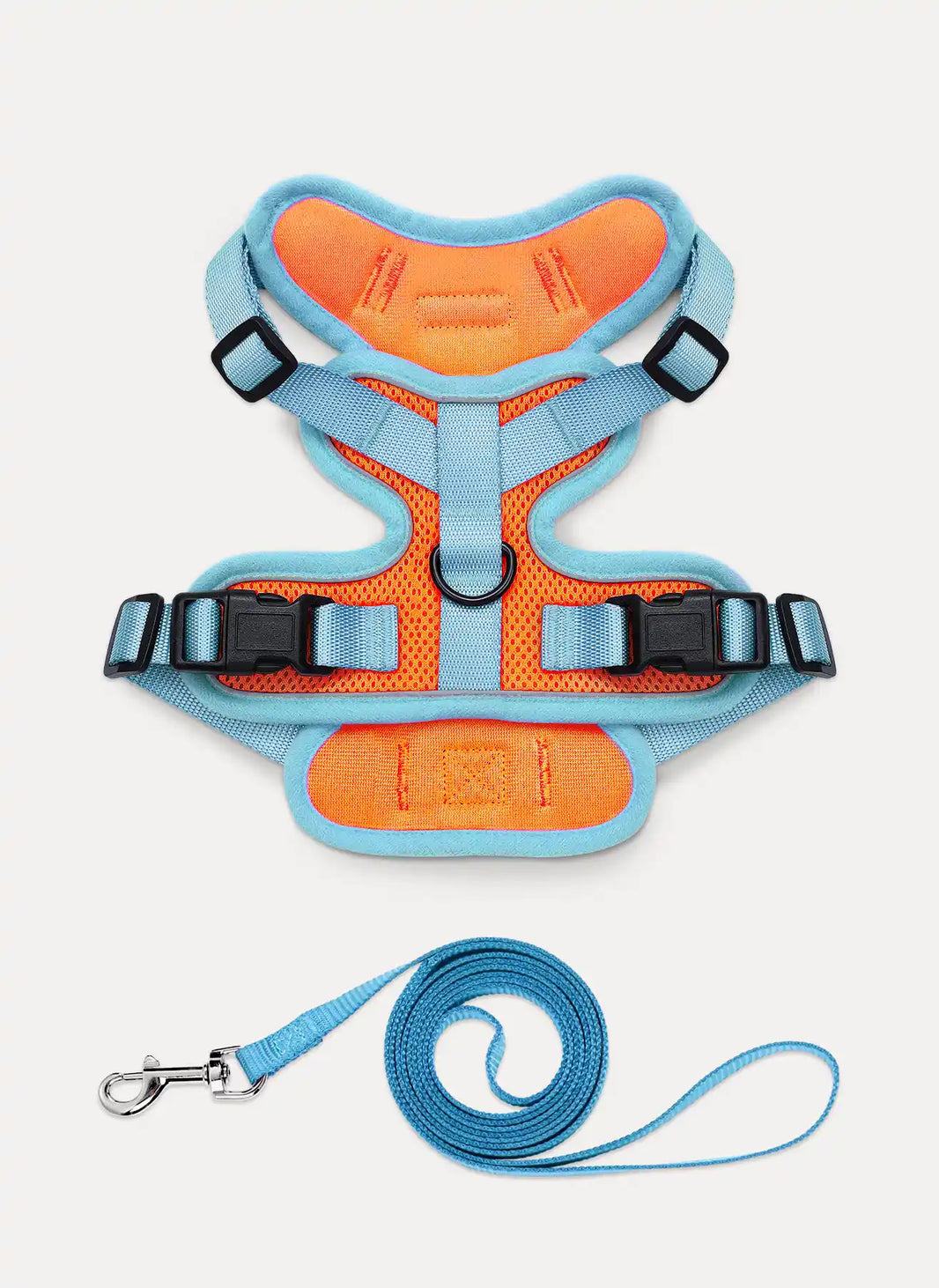 Rabbitgoo Fusion Adjustable cat harness and leash set - Orange & Light Blue 