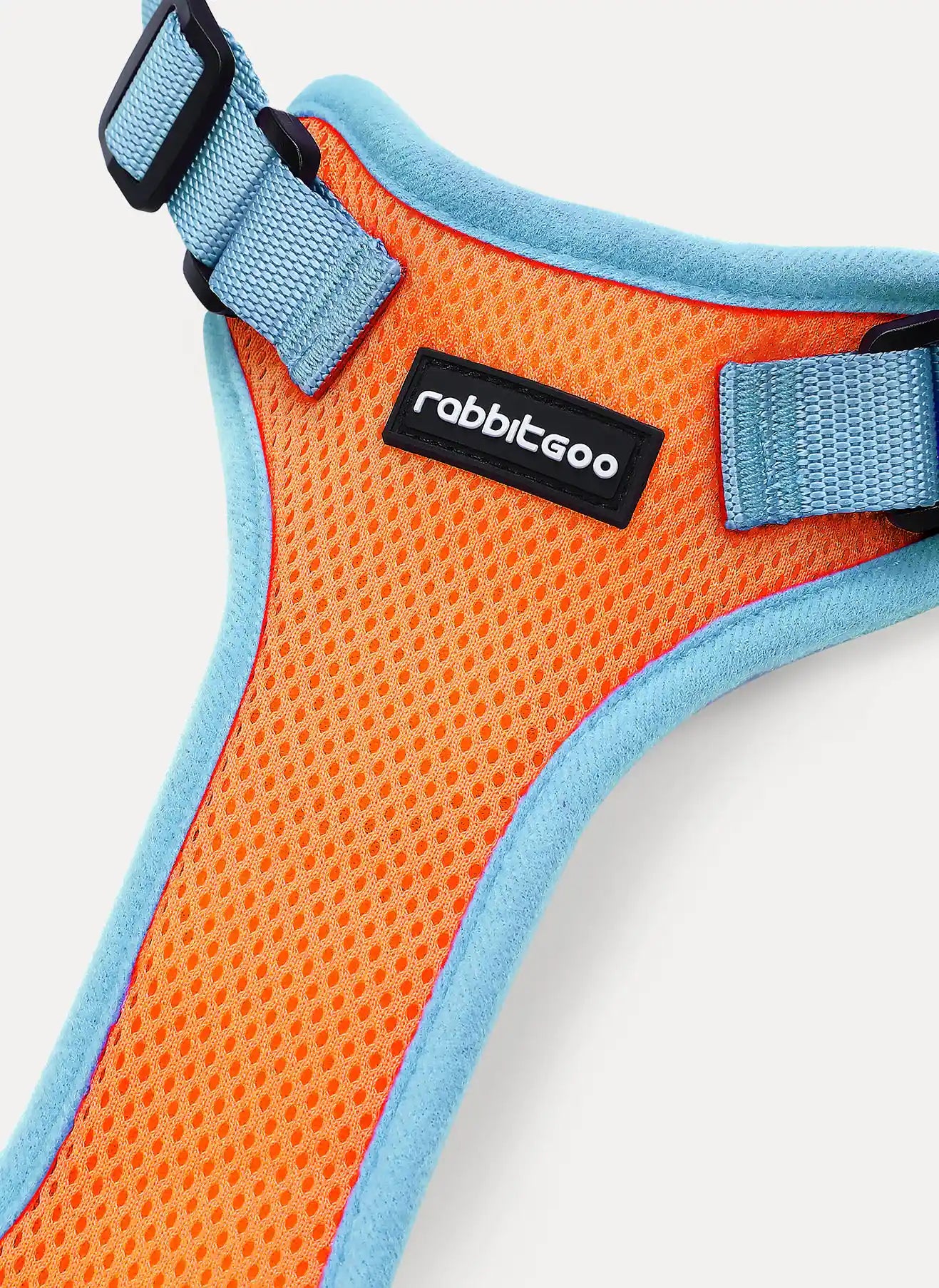 Rabbitgoo Fusion Adjustable cat harness and leash set - Orange & Light Blue 