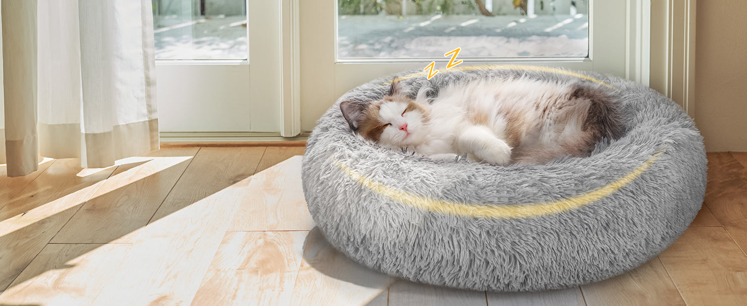 Floof Calming 24'' Pet Bed - Light grey