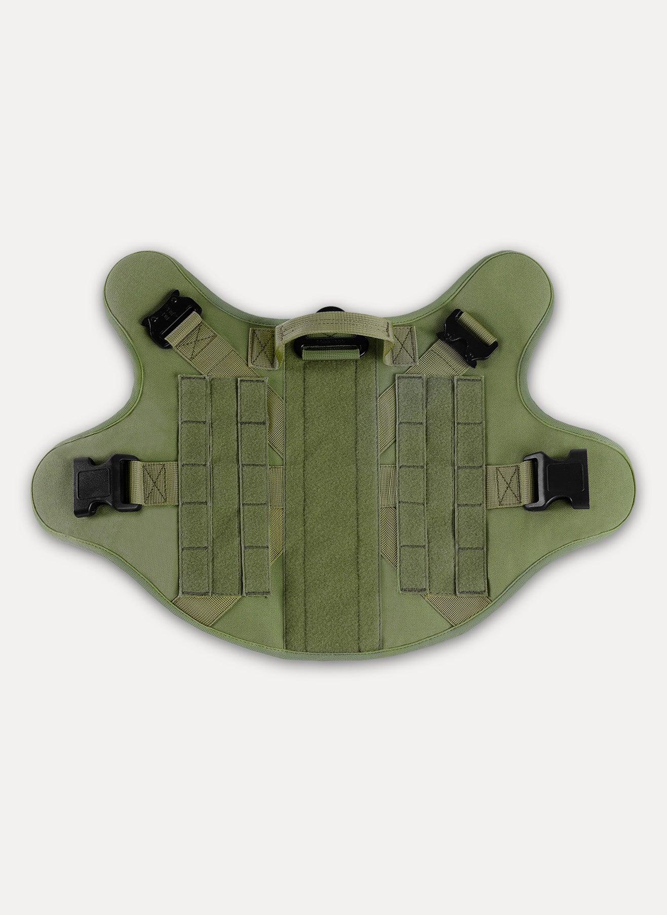 Tactical Dog Harness Vest with Handle - Green