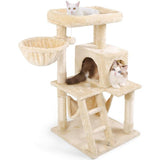 rabbitgoo creamy_beige / 39 inches Rabbitgoo 39 Inch Cat Tree Large Plush Perch Cat Condo